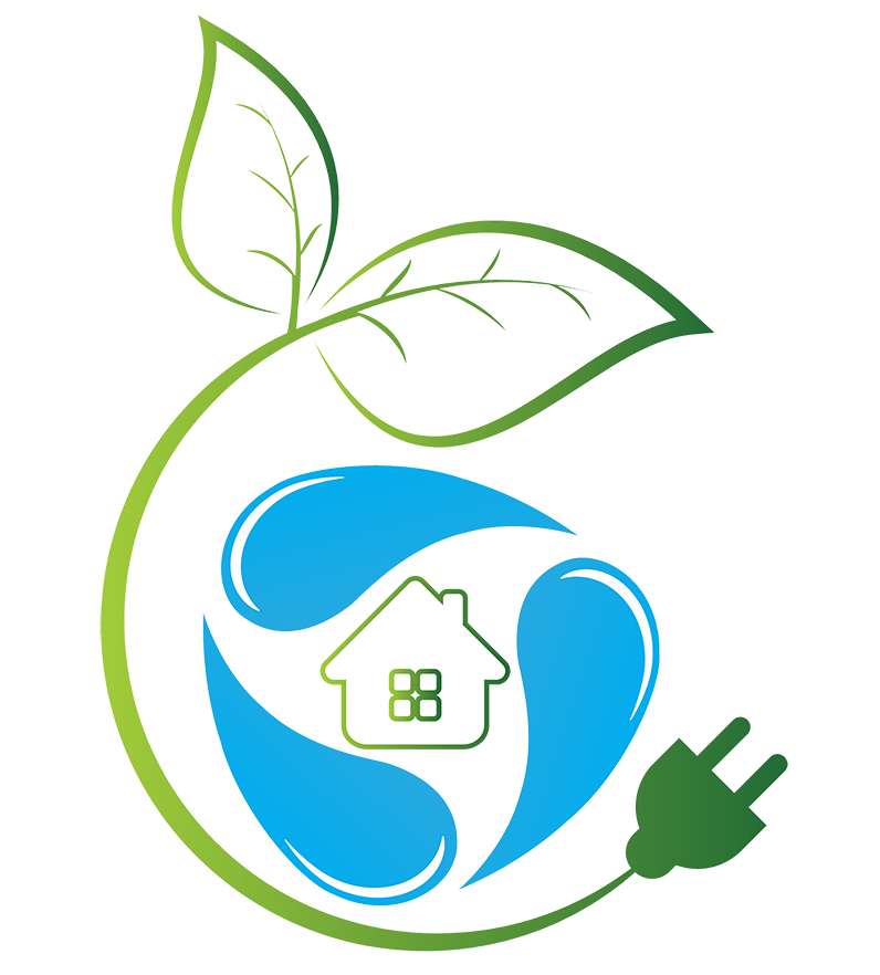 Green energy home graphic logo