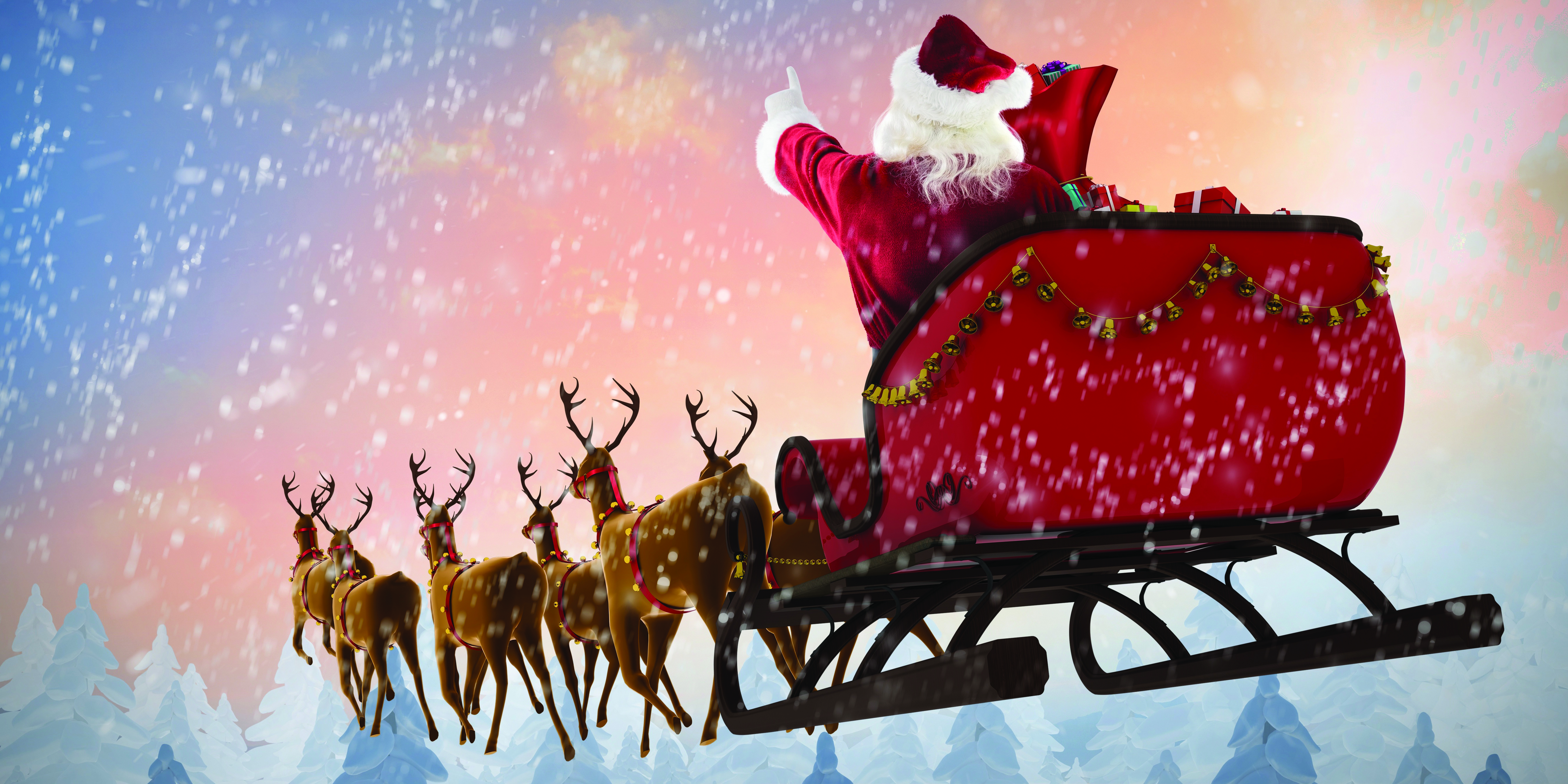 santa on sleigh printable