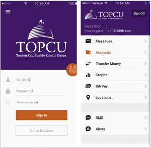 TOPCU Mobile App screen shots