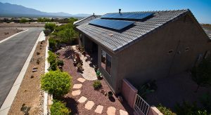 Desert House with Solar Panels